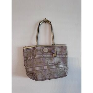 Vintage Coach Plaid Tote Bag